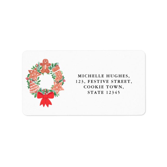 Holiday Christmas Wreath Return Address Label (Front)