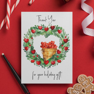 Holiday Christmas Wreath with Bucket of Hearts Card