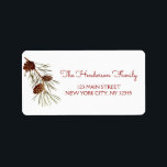 Holiday Christmas Wreath with Pine Cone Branch Label<br><div class="desc">Holiday Christmas Wreath with Pine Cone Branch Address Label for a Christmas Invitation or Christmas Greetings Card. please contact the designer for matching items.</div>