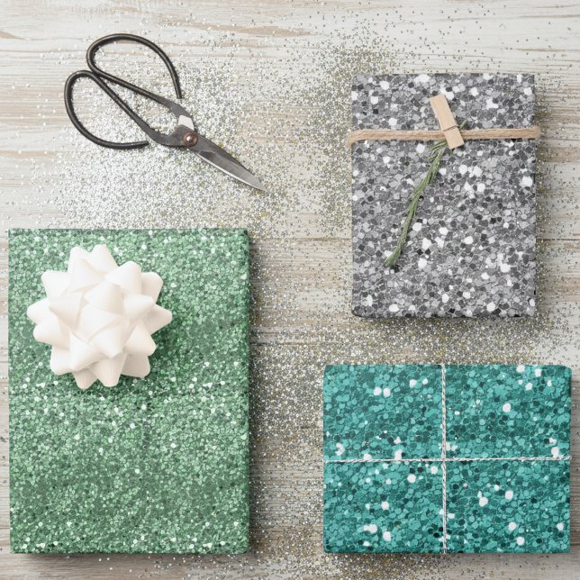 Holiday Chunky Glitter Sequin Christmas Wrapping Paper Sheet (Creator Uploaded)