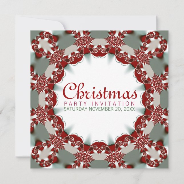Holiday Circle Fractal Party Invitation (Front)