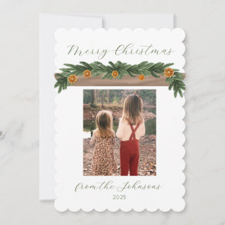Holiday Citrus Garland - Christmas Card, Script Card