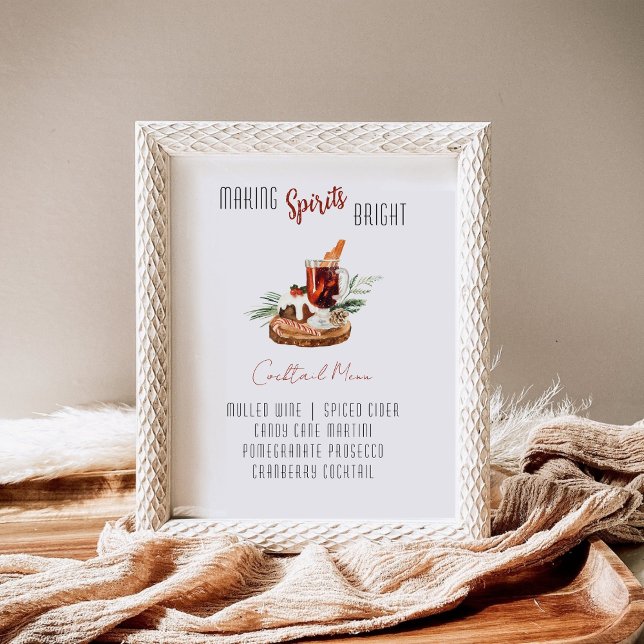 Holiday Cocktail Bar Menu Party Sign (Creator Uploaded)