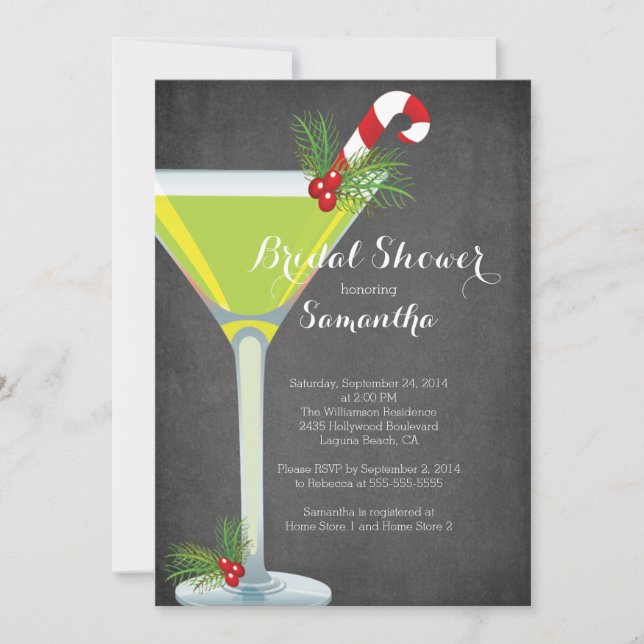Holiday Cocktail Bridal Shower Invitation (Front)