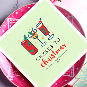 Holiday Cocktails Festive Cheer Christmas Party Napkin
