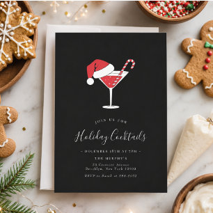 Holiday Cocktails Festive Drinks Christmas Party Invitation