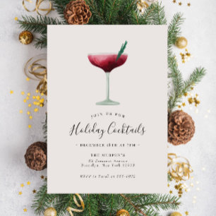 Holiday Cocktails Festive Drinks Christmas Party Invitation