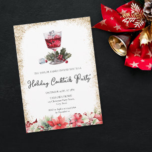 Holiday Cocktails Festive Drinks Christmas Party Invitation