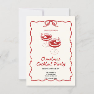 Holiday Cocktails Festive Drinks Christmas Party Invitation