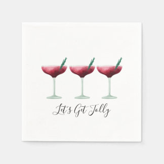 Holiday Cocktails Festive Drinks Christmas Party Napkin