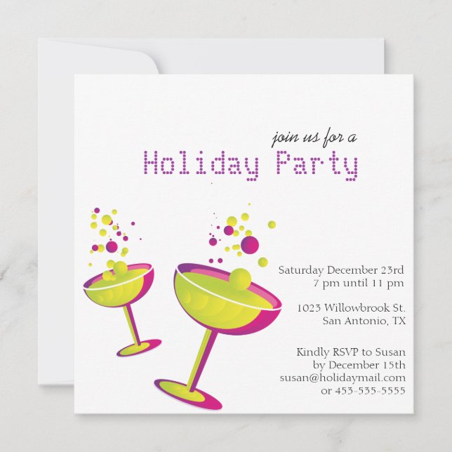 Holiday Cocktails Party Invite (Front)
