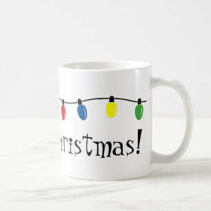 Holiday coffee mug with Christmas light decoration