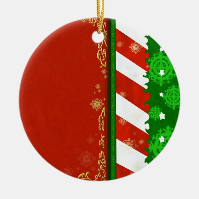 Holiday Colours Ceramic Tree Decoration (Front)