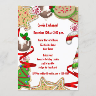 Holiday Cookie Border Exchange Invitation