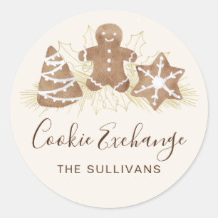 Holiday Cookie Exchange Party Classic Round Sticker