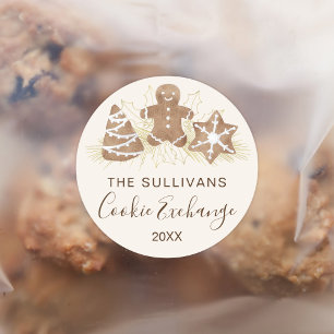 Holiday Cookie Exchange Party Classic Round Sticker