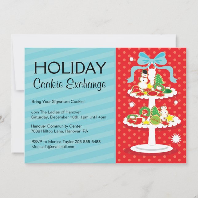 Holiday Cookie Exchange Party Invitation (Front)