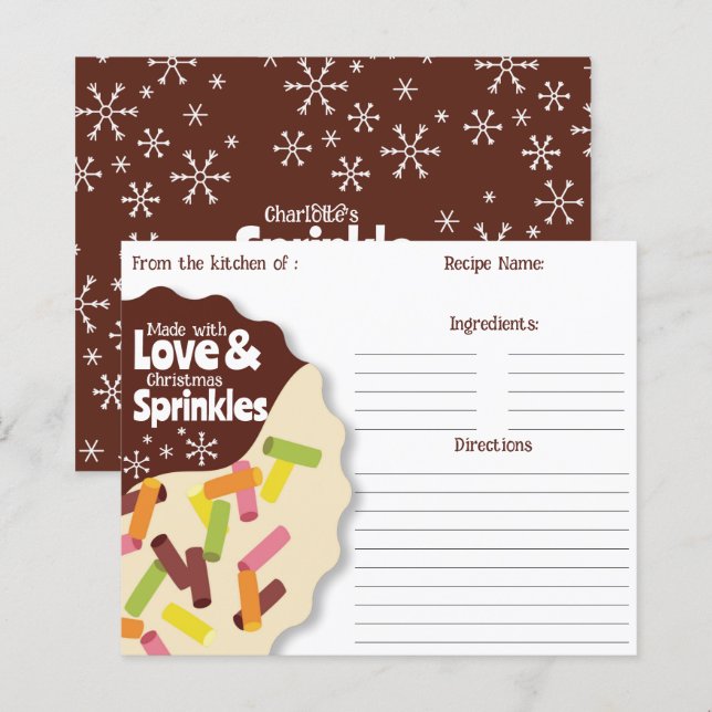 Holiday Cookie Swap Recipe Card (Front/Back)