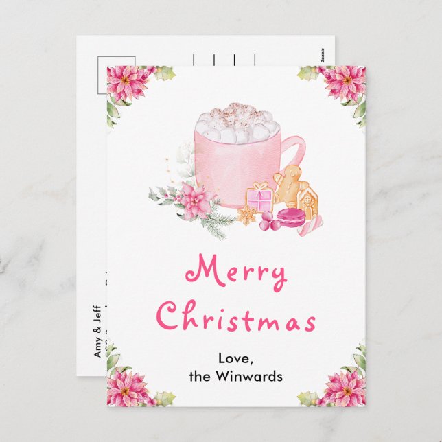 Holiday Cookies and Cocoa Pink Merry Christmas (Front/Back)