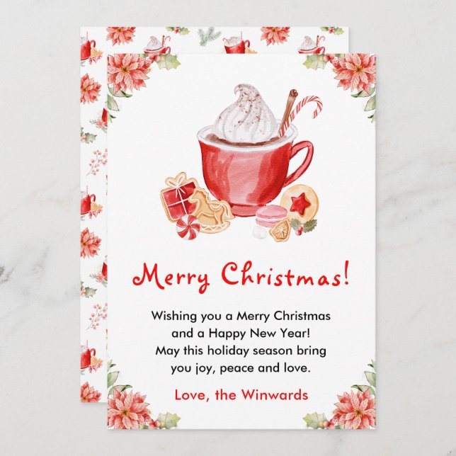 Holiday Cookies and Cocoa Red Merry Christmas (Front/Back)