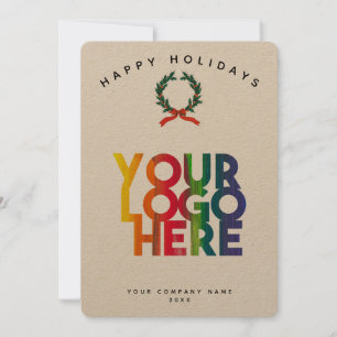 Holiday Corporate Business Logo Christmas Card