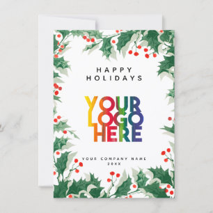 Holiday Corporate Business Logo Christmas Card