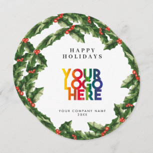 Holiday Corporate Business Logo Christmas Wreath