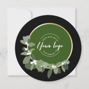 Holiday Corporate Modern Wreath Green Custom Logo