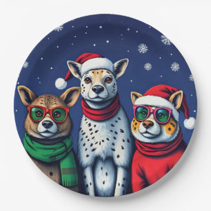 Holiday Creatures in Christmas Disguise Paper Plate