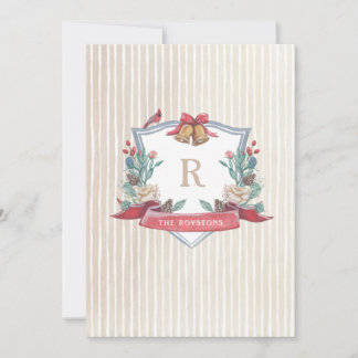 Holiday Crest - Family Monogram - Christmas Card