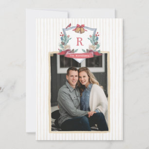 Holiday Crest - Monogram - Christmas Card - Photo