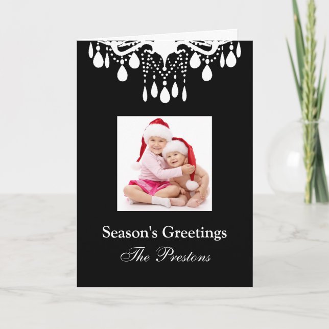 Holiday Crystals (black) Card (Front)
