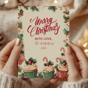 Holiday Cupcake Cheer Christmas Card
