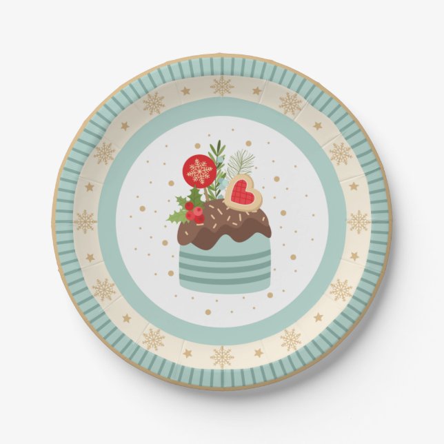 Holiday Cupcake Christmas Plate (Front)