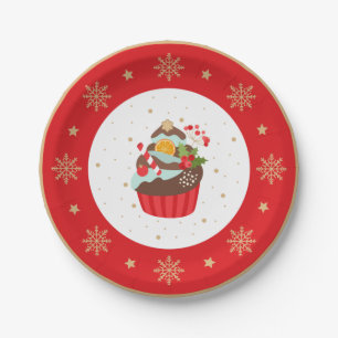 Holiday Cupcake Christmas Plate