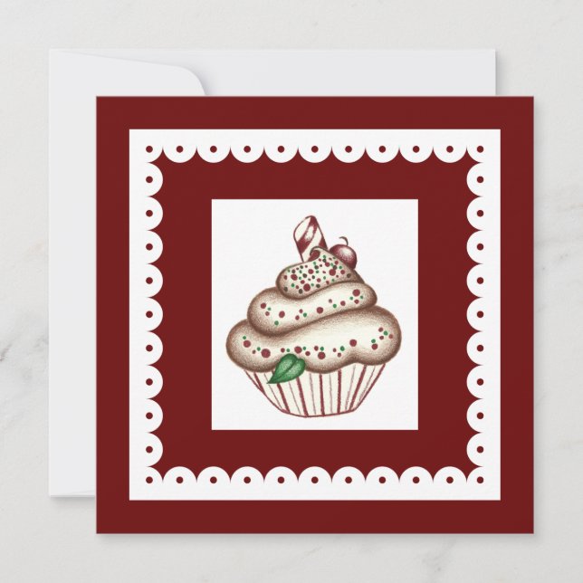 Holiday Cupcake Invitation (Front)