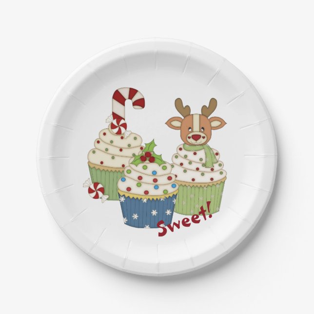Holiday Cupcake Paper Plate (Front)