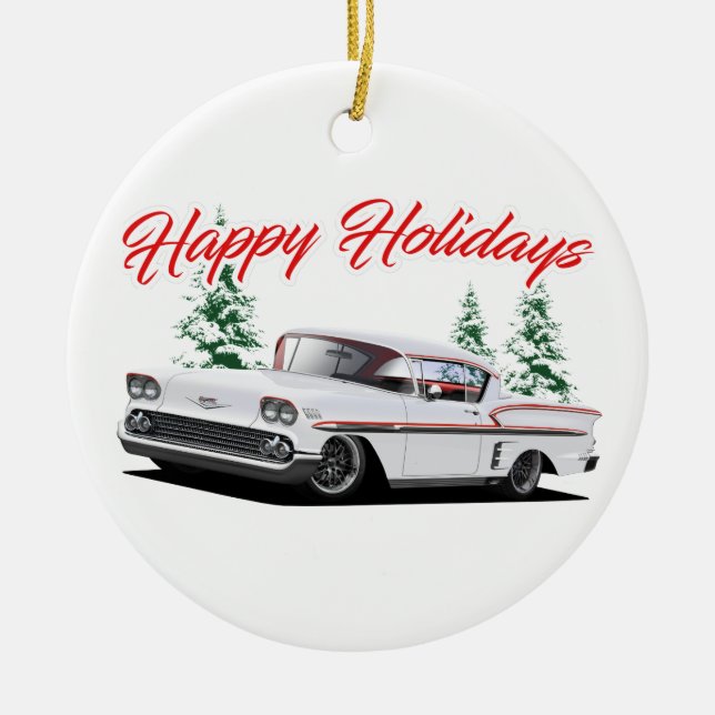 Holiday Custom Impala Ceramic Tree Decoration (Front)