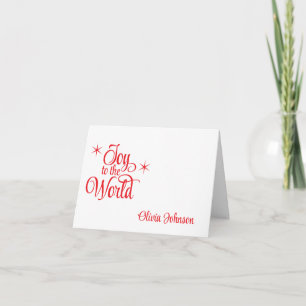 Holiday Custom Name Folded Note Cards