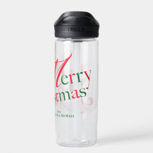 Holiday Custom Name Gift for wife Merry Christmas Water Bottle