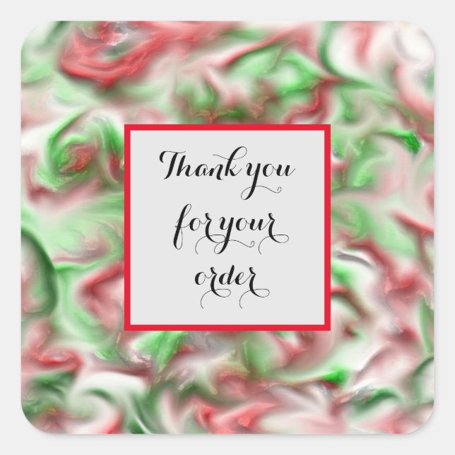 Holiday Customer Appreciation Red Green Thank You Square Sticker (Front)
