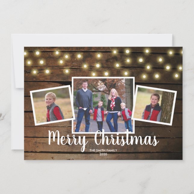 Holiday Customised Photo Card Western Lights (Front)