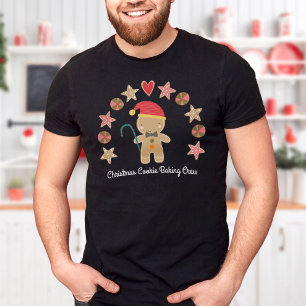 Holiday Cute Gingerbread Boy Cookie Baking Crew T-Shirt