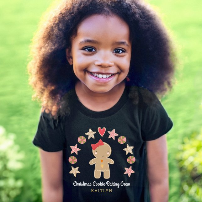 Holiday Cute Gingerbread Girl Cookie Baking Crew T-Shirt (Creator Uploaded)