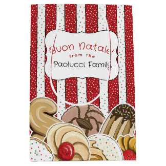 Holiday Cute Italian Cookies Medium Gift Bag