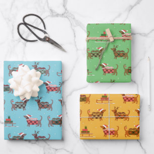 Holiday Dachshund Sweater Wrapping Paper
