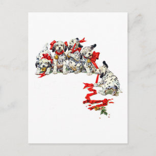 Holiday Dalmatian Pups Postcard