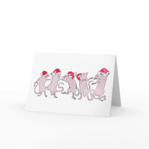 Holiday Dancing Rats Card