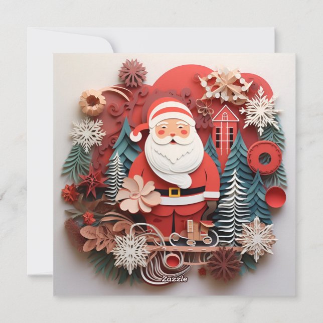 Holiday decorated Christmas greeting card (Back)