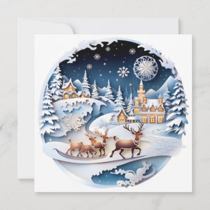 Holiday decorated Christmas greeting card